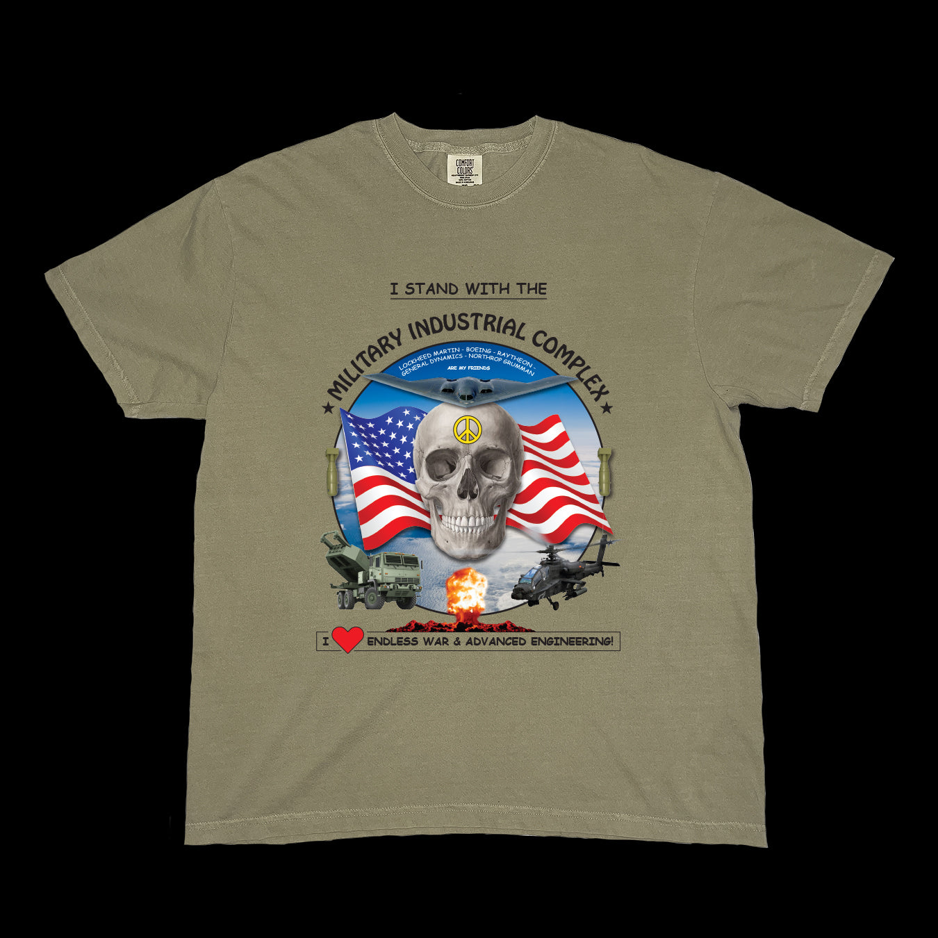 MILITARY INDUSTRIAL COMPLEX SUPPORT T-SHIRT
